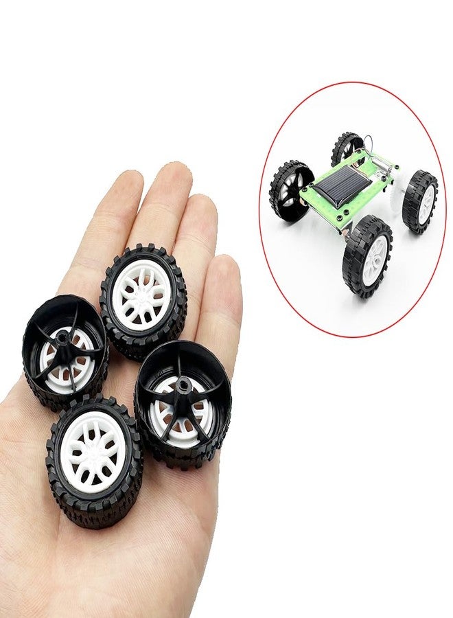URIMPAVIDO 30PCS Toy Car Wheels 2mm Dia Shaft Plastic Car Wheels with 15PCS Shaft Round Rod Axles for DIY Model Toys RC Car Truck Robot Parts (White) - Image 3